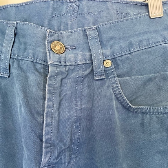 7 for all mankind Solid Blue Cotton Jean Style Pants Mens Size 28 Made in USA - Picture 3 of 8